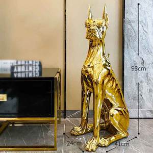 Esculturas de perro galvanizado, <span class=keywords><strong>estatua</strong></span> de decoración para el hogar, escultura de <span class=keywords><strong>Doberman</strong></span> artesanal, decoración para el hogar, venta al por mayor - Product Image 3