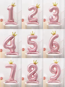 Globo de película de aluminio decoración de fiesta de cumpleaños de bebé rosa azul Digital corona de pie de <span class=keywords><strong>42</strong></span> pulgadas - Product Image 5