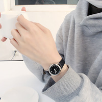 Jam Tangan Bulat Kecil Minimalis Korea dengan Tali Kulit untuk Pelajar, Retro, Elegan, dan Segar