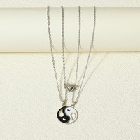 Collier magnétique cœur d'amour ajouré style ethnique avec pendentif huit trigrammes pour hommes, femmes et couples