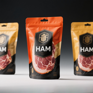 Sachet sous vide en plastique imprimé personnalisé, scellage sur 3 côtés, emballage alimentaire, sac scellé à l'arrière, pour fruits de mer, viande congelée, boulettes, emballage de jambon - Product Image 6