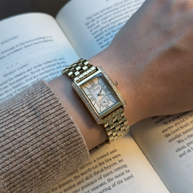 Scottie 9655 g Stainless Steel Rectangle Watch Bracelet Roman Classic Vintage Suitable for Business Attire Quartz Watch for Lady