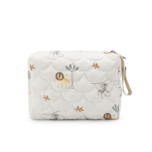 Bolsa de pañales acolchada para bebé, 4 estilos, con estampado de dibujos animados, bolsa de cosméticos portátil de viaje con asa para mamá recién nacida - Product Image 2