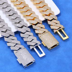 สร้อยข้อมือผู้ชายแบบคิวบันประดับเพชรซิร์คอนหกแถวทรงข้าวหลามตัด สไตล์ฮิปฮอป แฟชั่นเครื่องประดับอินเทรนด์  รับสั่งทำตามแบบ  แบรนด์ Tanjing - Product Image 4