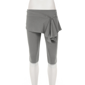 Korean Casual Balletcore <b>Lace</b> Patchwork Layered Yoga Capri Pants Knit Sporty Fashion Simple Versatile Pants for Women - Product Image 6
