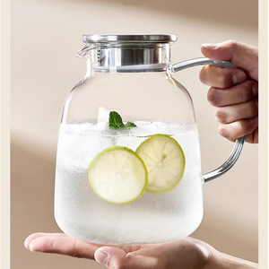 Carafe en verre pour eau froide 1600ml 2000ml en borosilicate de haute qualité, forme cloche large, pour fêtes et usage adulte - Product Image 5