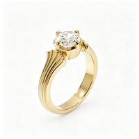 Bague en or massif 18 carats style Art Déco avec diamant de laboratoire 2 carats, inspirée de Hailey Bieber, collection de haute joaillerie, série Archives aux enchères