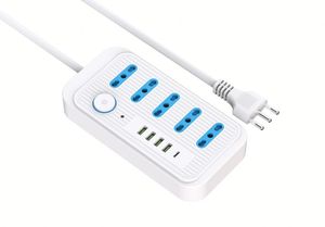 Multipresa 220 Volt con 5 Prese e 4 Porte USB, Prolunga Retrattile con Porta Type-C, Prese per <span class=keywords><strong>Bagno</strong></span> - Product Image 2