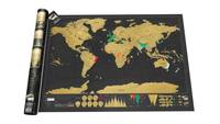 Mapa Rascable de Lujo para Marcar los Países Visitados, Póster Decorativo para Sala de Estar, Mural de Papel Recubierto de Cartón, Tamaño Personalizado