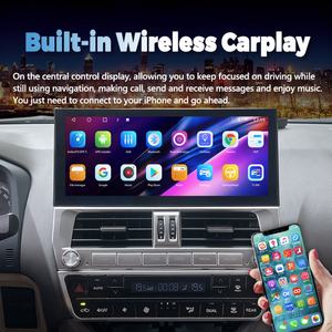 Autoradio Android 12,3 pouces, lecteur multimédia vidéo pour Toyota Land Cruiser Prado 150 2018-2022, GPS, Carplay, unité principale avec panneau de climatisation - Product Image 4