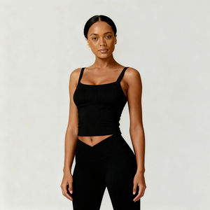 ラックパンサー新着トップデポルティボヨガ女性と若者クロップトップジムタンクトップブラ付き - Product Image 1