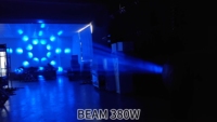 Meilleure vente DMX512 lumières de scène à tête mobile 380 faisceau de lumière blanche puissant corps en verre d'aluminium IP20 pour les hôtels