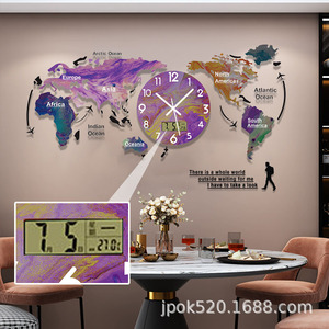 Reloj <span class=keywords><strong>de</strong></span> Pared con <span class=keywords><strong>Mapa</strong></span> del <span class=keywords><strong>Mundo</strong></span> Acrílico Mecánico Yizhong, con Pantalla Luminosa, Diseño Moderno y Simple para Montar en <span class=keywords><strong>la</strong></span> Pared <span class=keywords><strong>de</strong></span> <span class=keywords><strong>la</strong></span> Sala <span class=keywords><strong>de</strong></span> Estar - Product Image 3