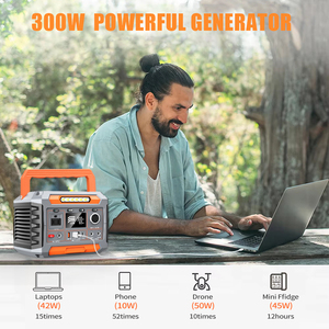 Générateur solaire miniature 300W, station d'alimentation portable avec panneau solaire pour le camping en plein air, la randonnée, les voyages et l'alimentation de secours - Product Image 5