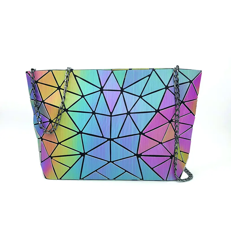summer Fashion 3D Rainbow Bao Geometric Shoulder Bag Lattice Hologram Bao Handbag Party clutch Female Purse for Women