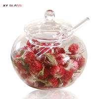 Pot de nourriture de stockage de cuillère à épices en verre thermique de cuisson en borosilicate de qualité supérieure