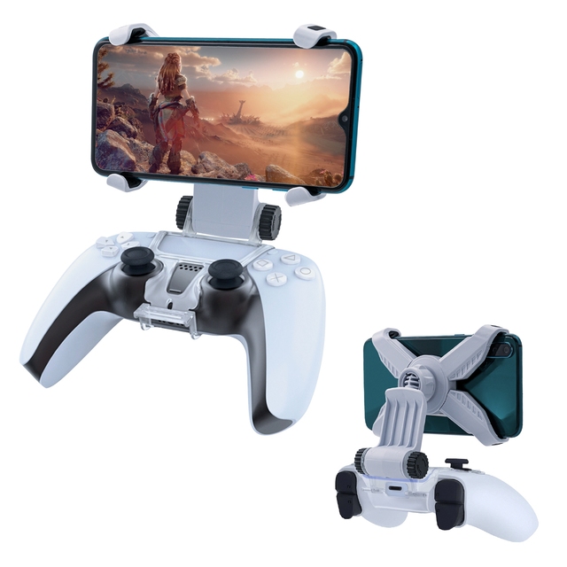 DOBE Mobile Phone Smartphone Clip Mount for PS5 Controller Wireless for DualSense for Playstation 5 Controller Black (TP5-0527)