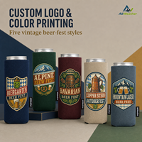 Manchon isotherme pliable en néoprène de 12 oz pour canette, avec logo personnalisé et impression de badge vintage Oktoberfest Beer Festival