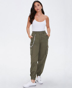 Pantalones Jogger Cargo de Algodón Casuales para Mujer al por Mayor OEM, Multicolor, Cómodos, Transpirables, de Ajuste Holgado con Decoración de Encaje - Product Image 1