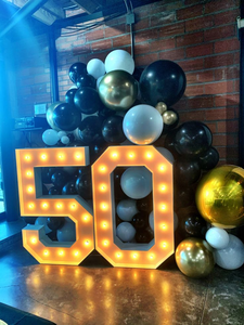 Hong sen personnalisé 4 pi numéros de chapiteau événements d'anniversaire illuminé LED ampoule chapiteau lettres signe géant chapiteau lettres - Product Image 2