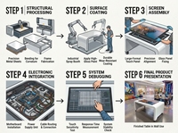 Mesa Táctil Inteligente con Pantalla Táctil Capacitiva, LCD de Alto Brillo para Interiores, Mesa de Juego Digital Interactiva con Proyección