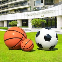 Sculpture sphérique en FRP de grande taille pour l'extérieur, simulation de ballon de basket-ball et de football, accessoires de simulation, ornements décoratifs Meichen