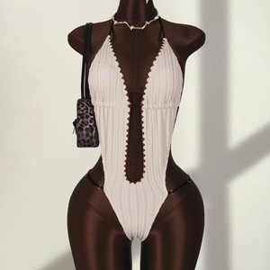 Nouveau Maillot <span class=keywords><strong>de</strong></span> Bain Une Pièce Sexy Halter à Lacets <span class=keywords><strong>pour</strong></span> <span class=keywords><strong>Femme</strong></span>, Style Européen et Américain, Collection 2026 – Idéal <span class=keywords><strong>pour</strong></span> le Commerce International - Product Image 4