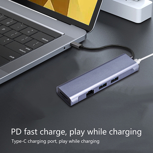 Tipo C eje 6 en 1, estación de acoplamiento de lector de tarjeta de la policía cargando usb hubs para <span class=keywords><strong>el</strong></span> Macbook pro - Product Image 3