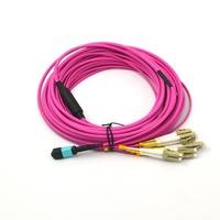 Kabel Jumper MTP 1m 3ft MTP-12 UPC Female ke MTP-12 UPC Female 12 Serat Multimode OM4 Plenum OFNP 0.35dB Maks Tipe B