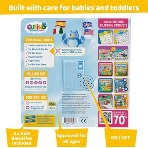 Livre sonore de comptes-rendus espagnols pour enfants, jouets éducatifs, 6 chansons traditionnelles, jouet d'apprentissage interactif pour enfants - Product Image 5