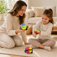 Ballon rebondissant en PU haute élasticité style pierre de lune, avec dragonne, pour enfants, jeu intérieur et extérieur – Meilleure vente