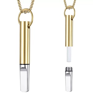 Collana da uomo in acciaio inossidabile per smettere di fumare Vaping diffusore di olio essenziale Fidget gioielli da meditazione per alleviare l'ansia - Product Image 1