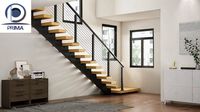 Escalier flottant contemporain de haute qualité & Escalier à poutres sur mesure & Escalier à poutres décoratives