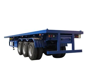 חדש לגמרי חצי קרוואן 3-סרן שטוח מיטת semitrailer 40ft 20ft מיכל לוגיסטי תחבורה משאית 40ton קרוואן למחצה