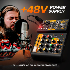 Pro OTG 4CH âm thanh DJ giao diện điều khiển 48V cho <span class=keywords><strong>Bluetooth</strong></span> Mini giao diện âm thanh phát sóng trực tiếp Card âm thanh & Mixer cho djs - Product Image 2