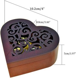Caja de Música Moderna con Mecanismo de Madera Tallada en Forma de Corazón, Marca HS, You Are My <span class=keywords><strong>Sunshine</strong></span>, Duración del Sonido de 30 Segundos - Product Image 2