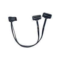 2 in 1 sabuk berbentuk pita datar 24V kabel OBDII OBD2 kabel adaptor sudut kanan kabel OBD tipe Y ST-SOC-503B pria ke Wanita