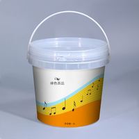 Seau en plastique PP, design rond avec couvercle, seau transparent