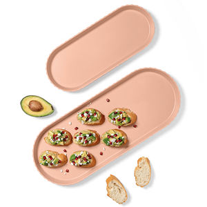 Plateau de service en polypropylène rose mat de haute qualité Plateau de nourriture en métal recyclable pour le stockage à domicile - Product Image 2