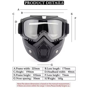 Logo personnalisé <span class=keywords><strong>Lunettes</strong></span> d'équitation unisexes coupe-vent de haute qualité pour adultes <span class=keywords><strong>Lunettes</strong></span> de cyclisme et de moto <span class=keywords><strong>vintage</strong></span> - Product Image 3