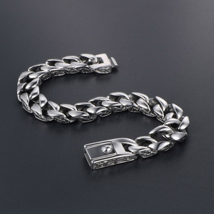 <b>Titanium</b> Steel <b>Chain</b> Bracelet For Men CE044 Fashion Geometry Link Design Jewelry - Product Image 4