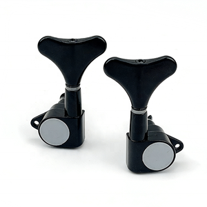 4 מיתרים שחורים 2+2 מכווני גיטרה בס אטומים, יתדות כיוון, ראשי מכונה לחלקי גיטרה בס - Product Image 5