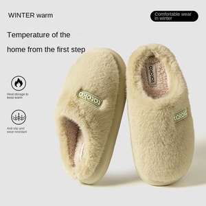 Nuovo Arrivo 2026: Ciabatte Coreane da <span class=keywords><strong>Donna</strong></span> per Autunno Inverno, Calde, in Lattice e Cotone, Chiusure, Antiscivolo, da Interno - Product Image 3