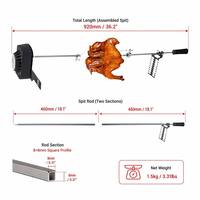 Kit de rôtissoire électrique universel certifié CE, en acier inoxydable 304, avec moteur AC 4W pour poulet, canard, bœuf, compatible avec la plupart des grils BBQ