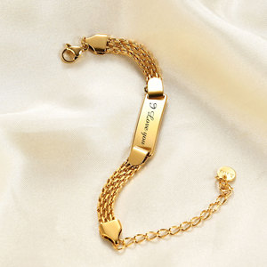 Pulsera de Malla de Acero Inoxidable de 8MM con Grabado 'I Love You', en Oro y Plata, Unisex, para Regalo - Product Image 3