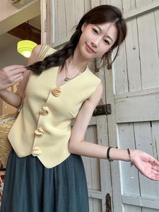 Top in <span class=keywords><strong>Maglia</strong></span> <span class=keywords><strong>Senza</strong></span> <span class=keywords><strong>Maniche</strong></span> con Scollo a V, Abbigliamento Plus Size per Donne, Cardigan, Camicia, Maglione, Abbigliamento Personalizzato da Produttori - Product Image 4