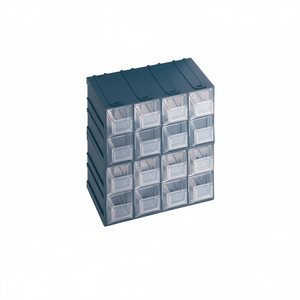 Meuble à tiroirs 4 tiroirs gris foncé transparent 20,8x22,2x20,8 cm, armoire à outils - Product Image 1