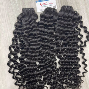 Meilleure vente de paquets de tissage de cheveux bouclés à vapeur de cheveux vietnamiens bruts Extensions de cheveux humains - Product Image 1