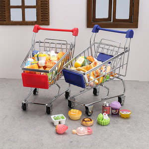 Dropshipping Shopify Mini Grocery <b>Shopping</b> Cart <b>Toy</b> Pretend Supermarket <b>Trolley</b> For Kids Role Play - Product Image 4