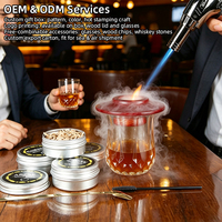 Kit de fumage en bois pour cocktails et whisky Bourbon, avec cheminée supérieure, pour bar, vin, boissons, copeaux de bois fumés, cadeau pour homme, mixologie pour bar à domicile